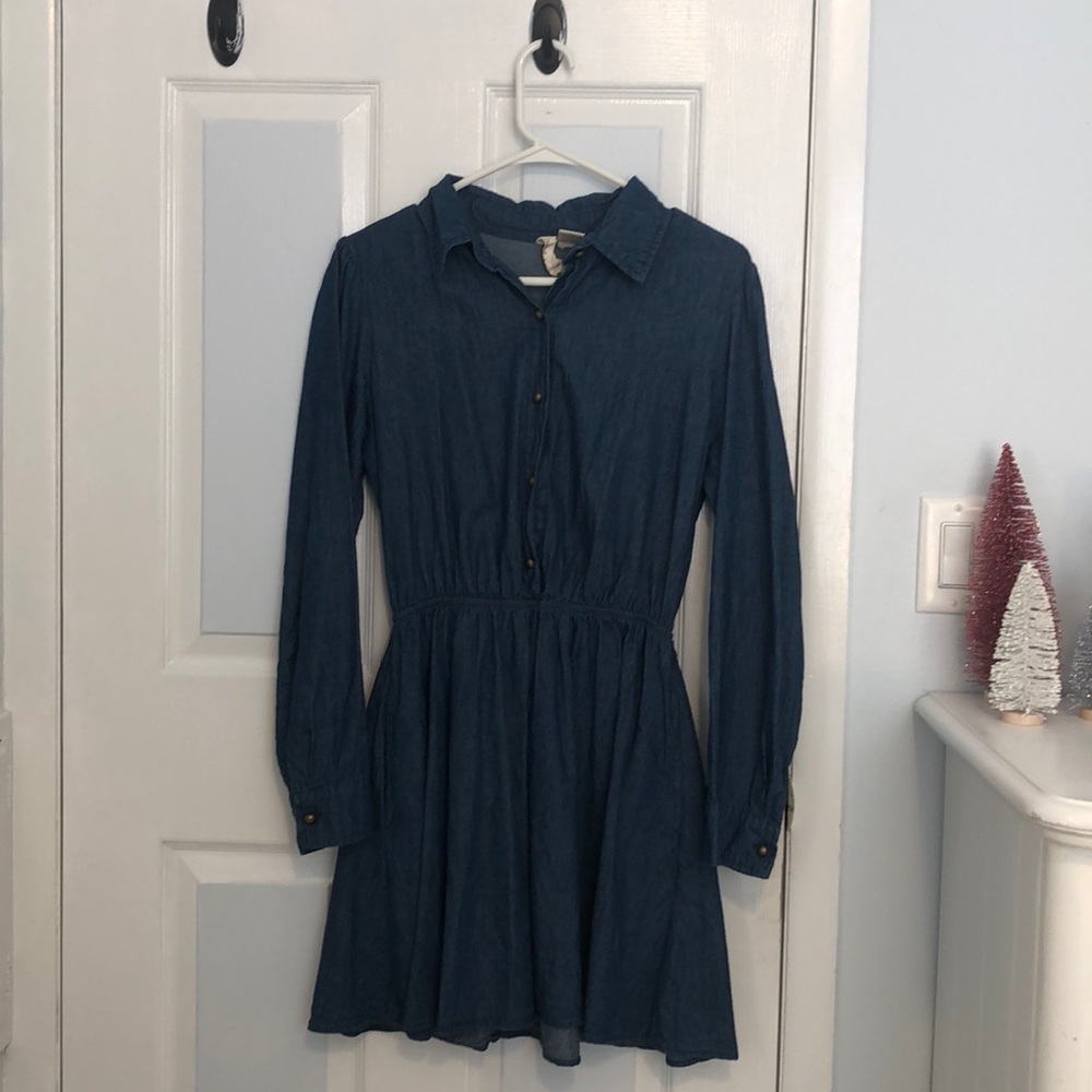 Denim long sleeve dress